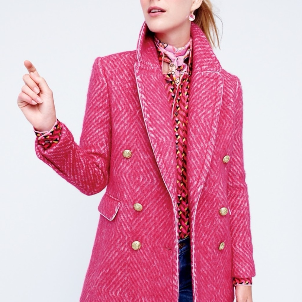 Pink Textured Blazer with Notched Lapel